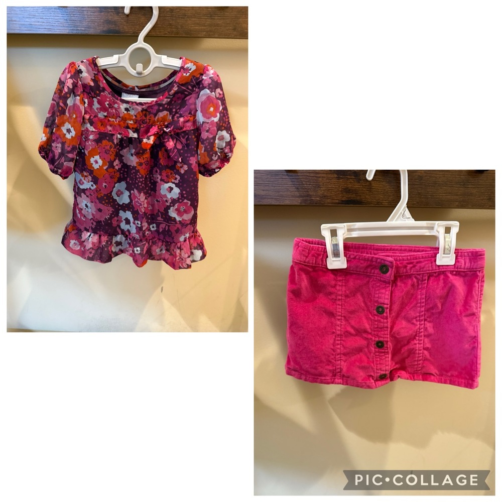 Toughskins Xhilaration Toddler Girls FALL Blouse and Skirt Set Size 3T